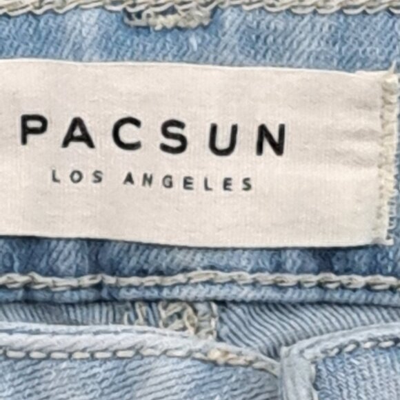 PacSun Super Stretch Shortie  Rolled Cuff Light Blue Shorts Size 28 - Picture 6 of 10